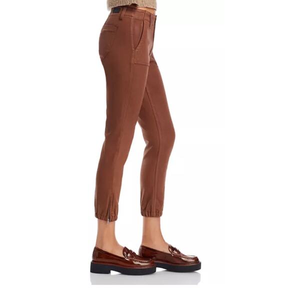 PAIGE Women's Mayslie Jogger pants in Cognac Luxe Coating size 28 - Picture 7 of 9